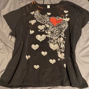 Short sleeved heart shirt